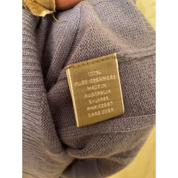 Fiji 100% Cashmere Ribbed Lavender Sweater - Picture 2 of 4